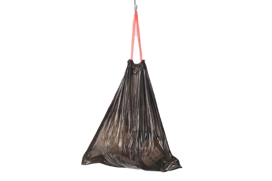 Promoção de construção saco de lixo de 55 galões HDPE com corda de gravata e corda de tração