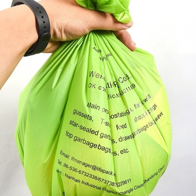 Pedido personalizado aceito 35L Biodegradable Bin Liners para eliminação de resíduos ecológicos