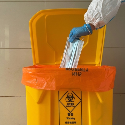 Saco de embalagem de lixo de resíduos médicos em HDPE/LDPE/LLDPE com desenho personalizado