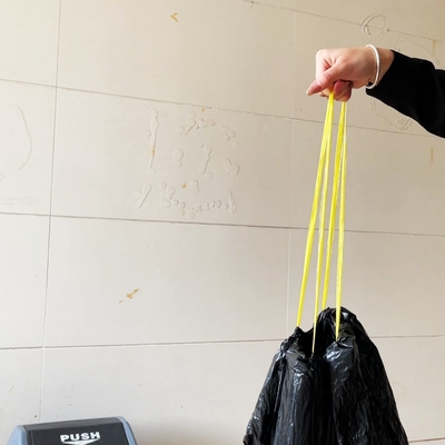 Saco de fundo quadrado descartável para lixo pesado Sacos de lixo de corda grande personalizados