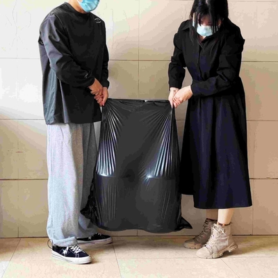 Embalagem de sacos de lixo de plástico preto e HDPE conveniente para eliminação de resíduos ecológicos
