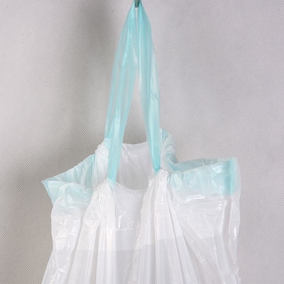 Fabrica sacos de lixo pretos com corda de tração HDPE/LDPE/LLDPE para resíduos de lixo