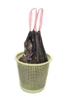 Saco de lixo biodegradável de HDPE/LDPE de 13 litros em rolo de cor bege com material de LLDPE