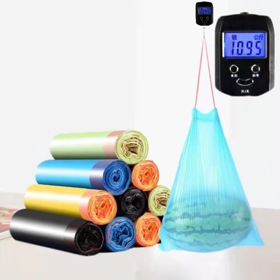 Saco de lixo doméstico ecológico com corda de tração com corda de puxa manual
