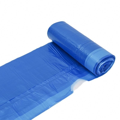 Sacos de lixo de plástico com cordas coloridas e grossas em rolos para gestão limpa de resíduos