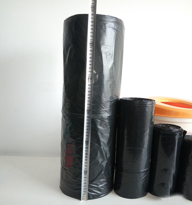 Encomenda personalizada aceita Sacos de lixo de plástico LDPE preto extra resistente para resíduos de construção