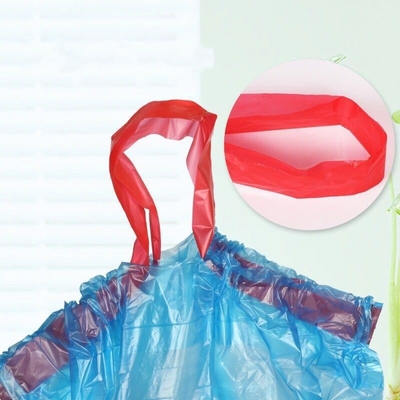 Saco de lixo com corda de tração preta espessada para lixo de cozinha em material HDPE/LDPE/LLDPE
