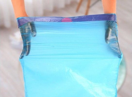 Saco de lixo com corda de tração preta espessada para lixo de cozinha em material HDPE/LDPE/LLDPE