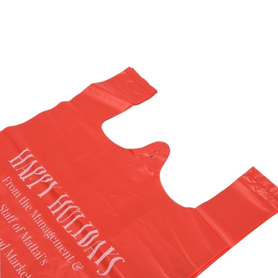 T-shirt em HDPE de padrão personalizado com alça alargada Saco de plástico para resíduos alimentares e eliminação