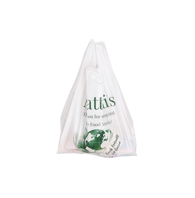T-shirt em HDPE de padrão personalizado com alça alargada Saco de plástico para resíduos alimentares e eliminação