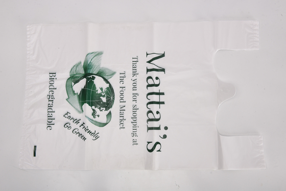 T-shirt de imprensa flexível de colete perfumado Saco de lixo branco de plástico para loja ou restaurante