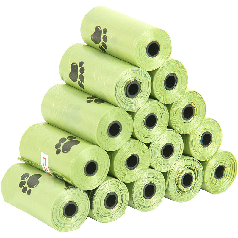 15 PCS/rolo Sacos biodegradáveis de lixo para animais de estimação Sacos de camiseta Tipo de sacos de cocô para cães