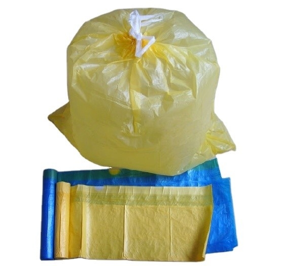 Sacos de embalagem de lixo de cozinha grandes e altos, verdes ou personalizados, com corda de tração no rolo