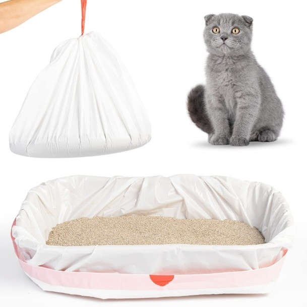 Pedido personalizado aceito embalagens de caixas de lixo Jumbo Kitty com fecho de corda em bege