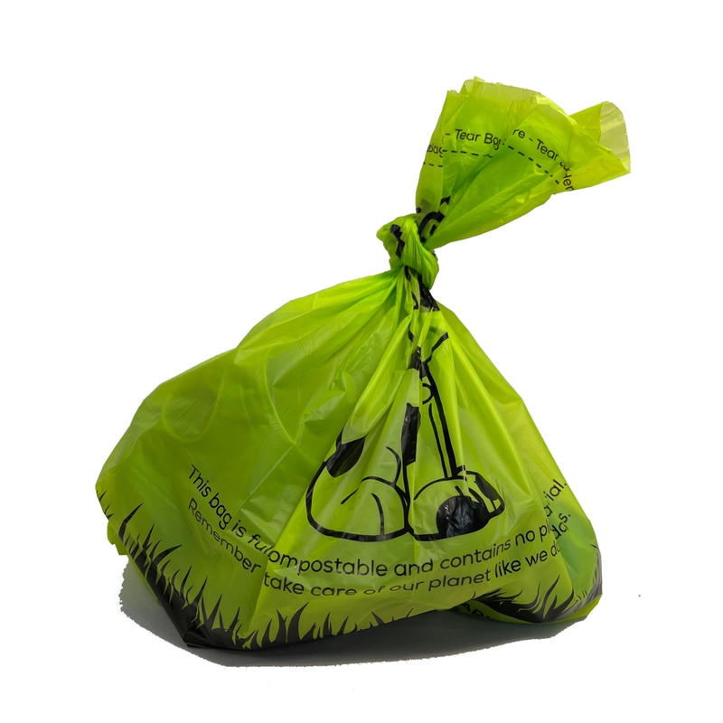 Logotipo personalizado Sacos biodegradáveis para animais de estimação 30 * 45Cm Verde Preto para suas necessidades