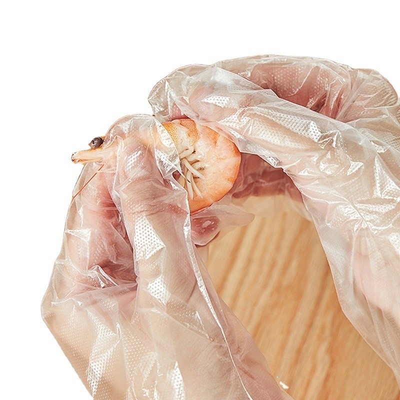 Luvas de plástico PE para limpeza cozinhar churrasco bricolage material exterior poliéster quarto de cuidados com bebês