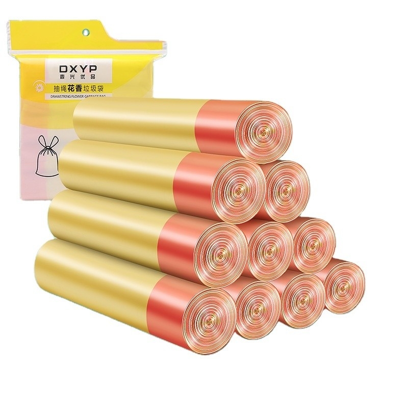 Saco de lixo de cordas de tração Sacos de plástico portáteis de corda grande Sacos de plástico sem rasgos para a cozinha