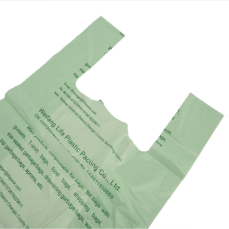 Logotipo personalizado PP Amido de milho Biodegradável Frutas e legumes claros Sacos de produção em rolo
