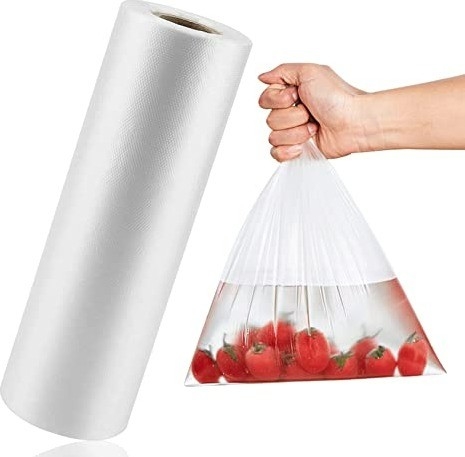HDPE Produce Bag Roll para Frutas Vegetais Panaderia Snack Bolsas de mantimentos 5-40 mic Espessura