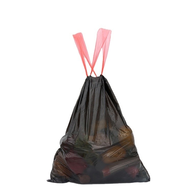 Saco de lixo portátil de corda de tração para uso doméstico, de design colorido, para fácil manejo de resíduos