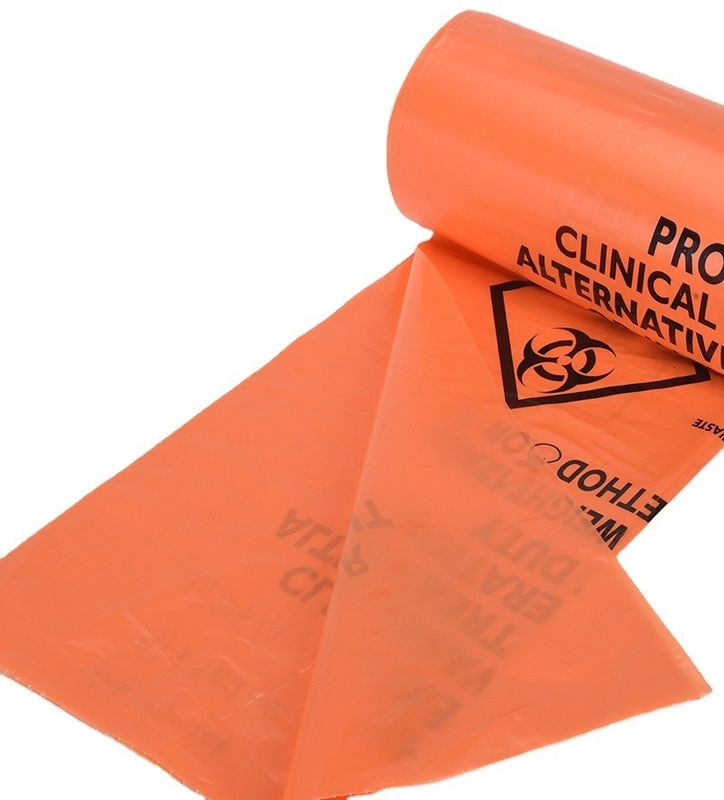 Saco de embalagem de lixo de resíduos médicos em HDPE/LDPE/LLDPE com desenho personalizado