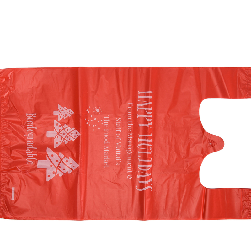 T-shirt em HDPE de padrão personalizado com alça alargada Saco de plástico para resíduos alimentares e eliminação